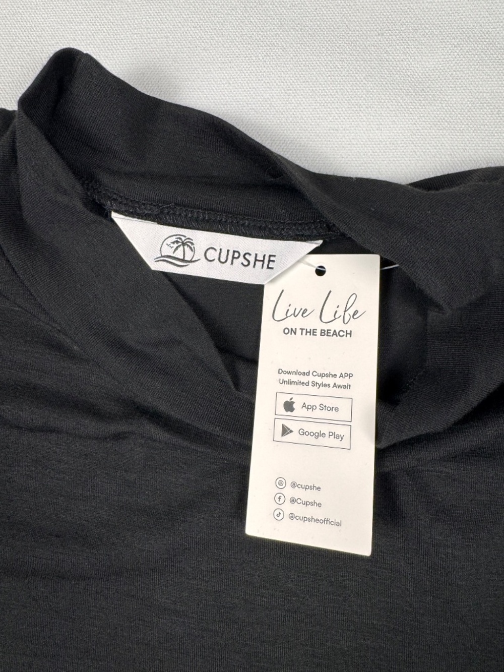 Cupshe Black Long Sleeve Top & Khaki Skirt Mini Dress - Large - Picture 5 of 10